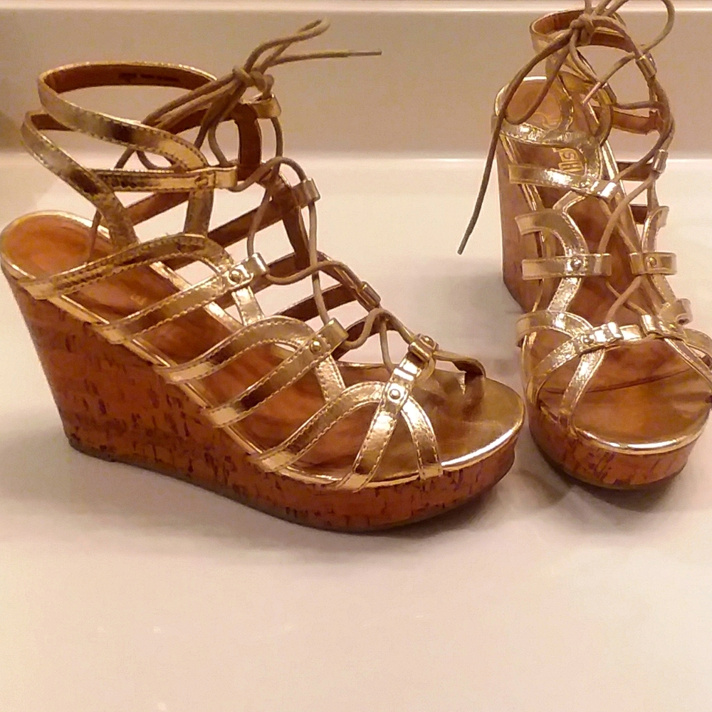 Gold Wedge Heels